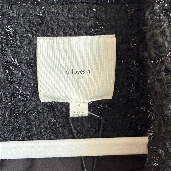 A Loves A black metallic tweed single button blazer jacket NWT size Small - Picture 6 of 14